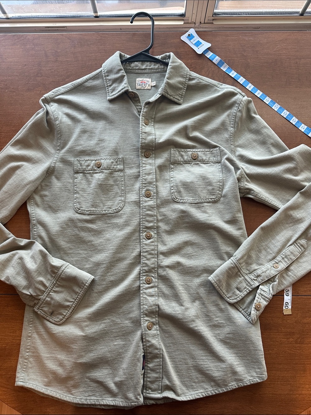 Fahert knit shirt coastal sage M